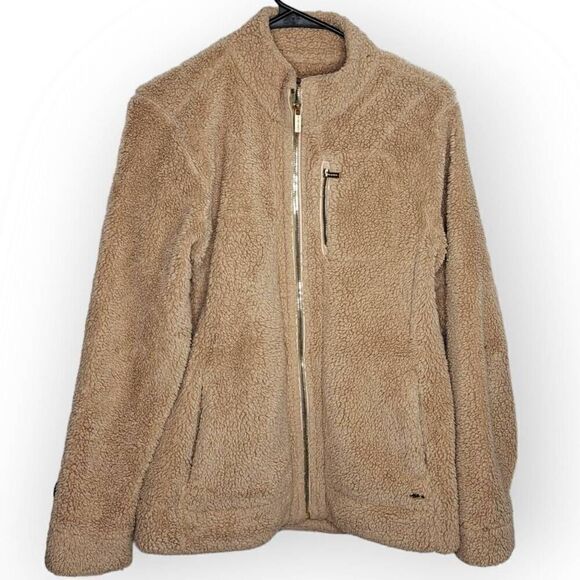 Calvin Klein Women's Teddy Bear Full Zip Sherpa Jacket size Medium - Picture 1 of 6